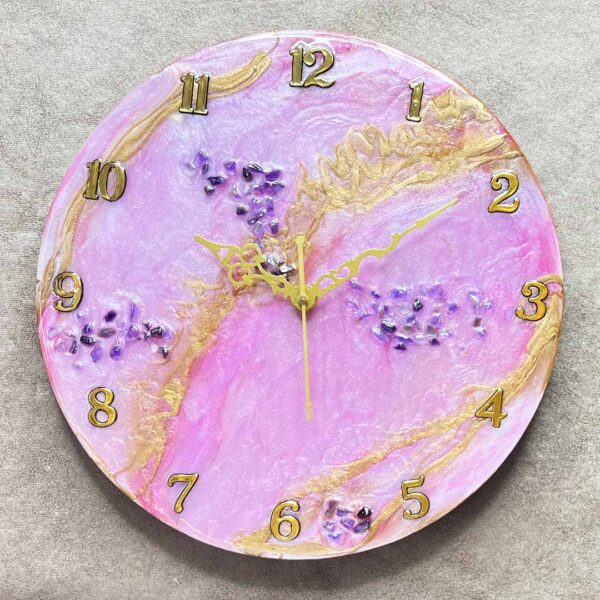 Soft Pink Color Resin Wall Clock